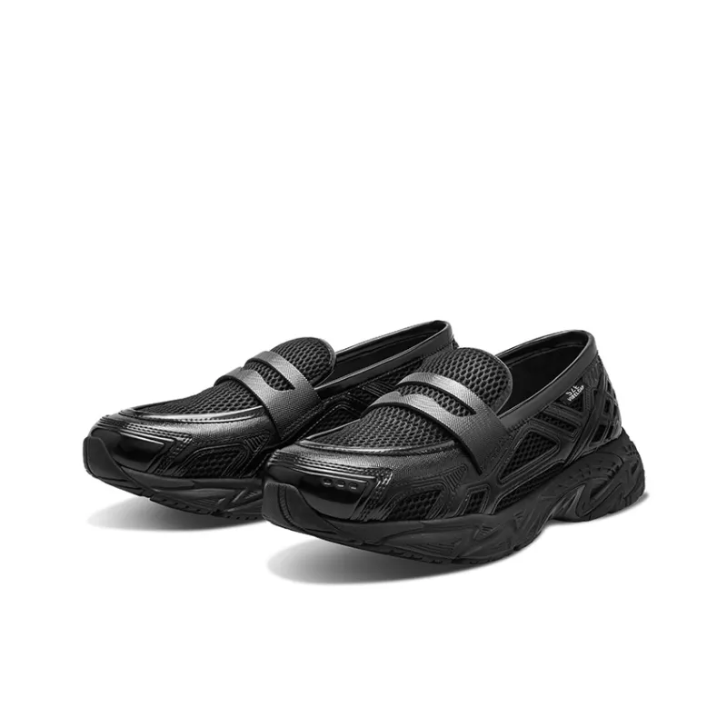 Sze Slip on Jogging Pants Loafers Low Top Unisex Shiny Black-2
