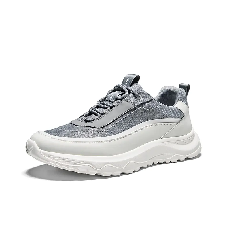 Hautton Jeans Breathable And Lightweight Low Top Casual Shoes Men's White Gray-0
