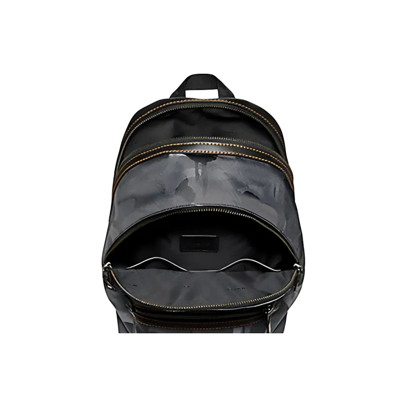 COACH Canvas Leather Backpack Large Size Men's Camouflage Gray-4
