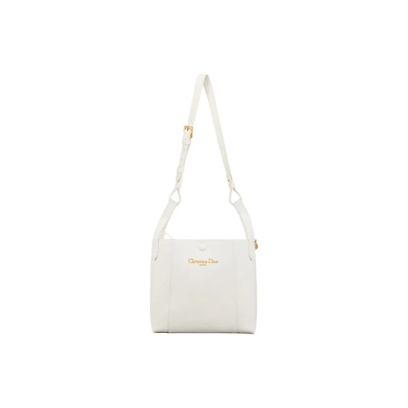 DIOR Calfskin Bucket Bag, Shoulder Bag, Crossbody Bag, Handbag Medium Size Women's White-1