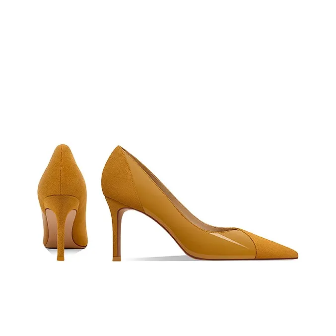 Lan Miao Slim Heel High Heels Women's Camel-3