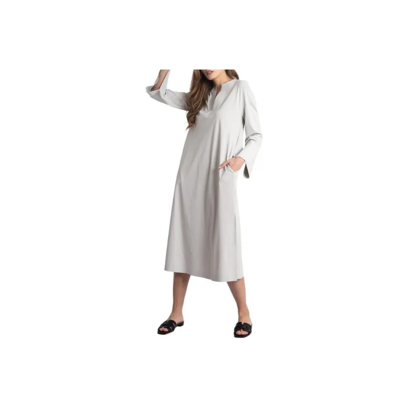 MaxMara Long Sleeved Dress Women's White Gray-0