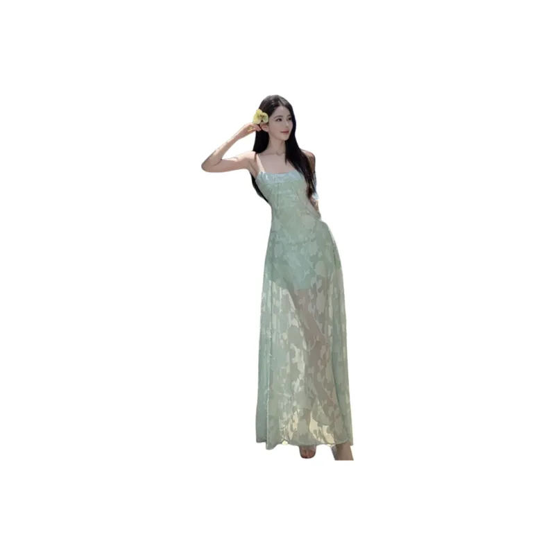 FLIM Slip Dresses Women's Green-0