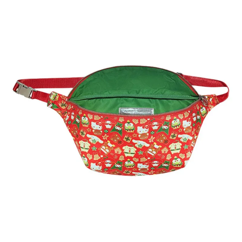 Sanrio Hello Kitty And Friends X Stoney Clover Lane Collaboration Nylon Crossbody Bag, Fanny Pack Large Size Unisex Red-2