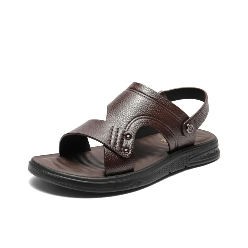 BELLE Beach Sandals Men Brown, Black-1