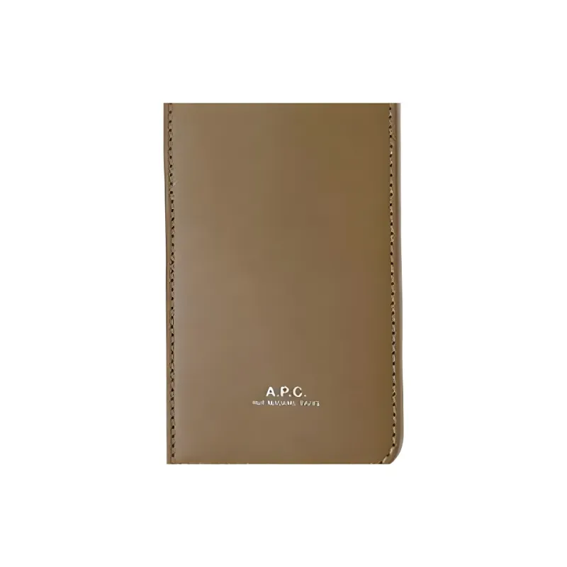 A.P.C Calfskin Cell Phone Pouch Men's Brown-1