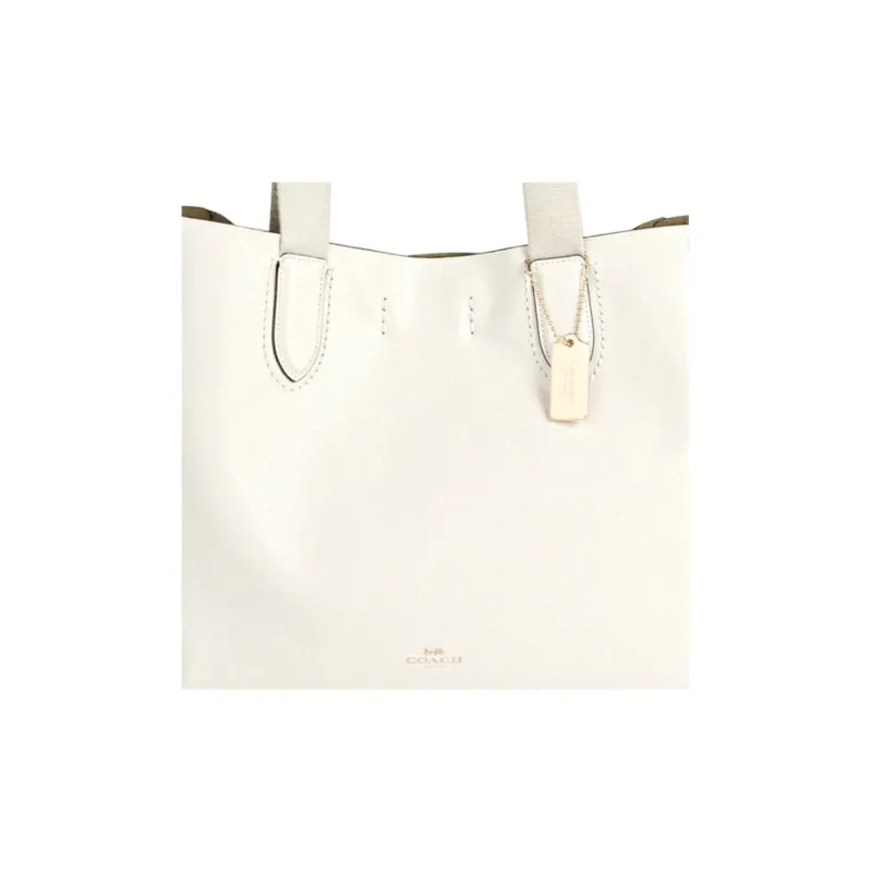 COACH Derby Cow Leather Tote Bag, Shopping Bag, Shoulder Bag, Crossbody Bag, Handbag Tubas Women's Pure White-4