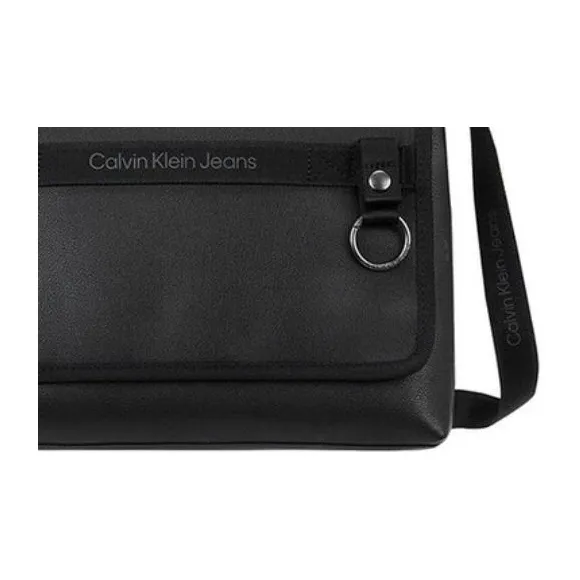 CALVIN KLEIN Polyester Crossbody Bag, Shoulder Bag Medium Size Men's Space Black-3