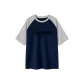 Navy Blue & White Heather Gray