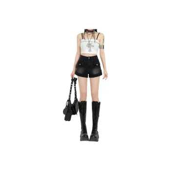 MPOX Denim Shorts Women's Black Gray