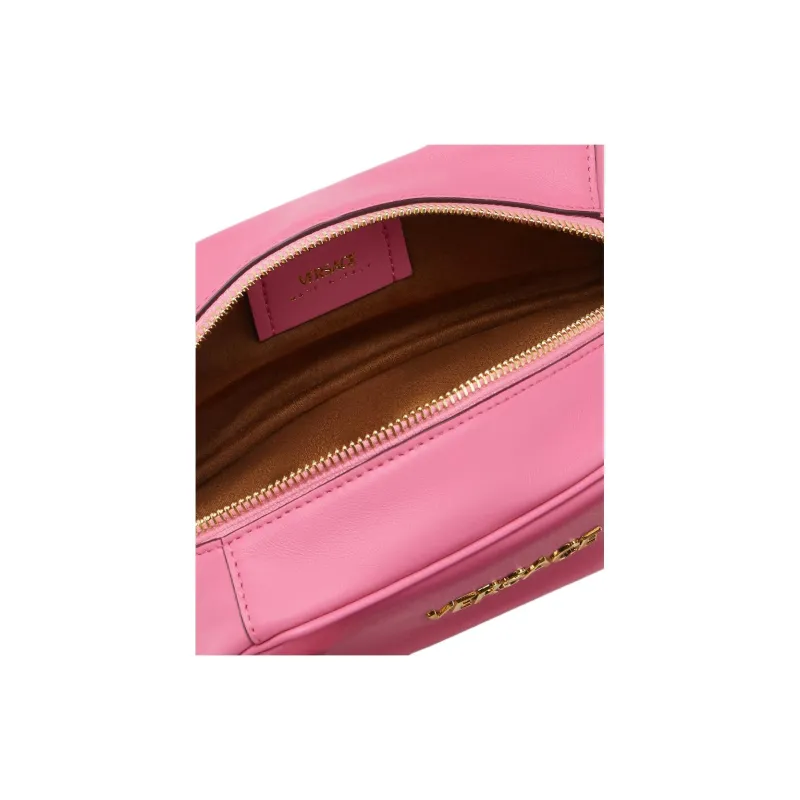 VERSACE Tag Lambskin Bowling Bag, Shoulder Bag, Handbag Mini Women's Bright Pink-3