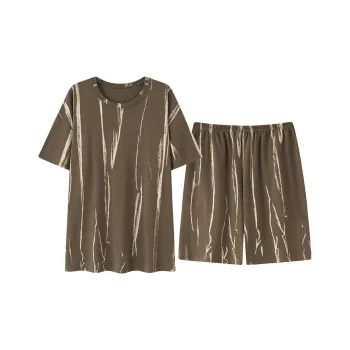 XIAFENYAN Pajama Set Men's Brown