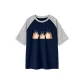 Navy Blue & White Heather Gray