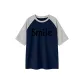 Navy Blue & White Heather Gray