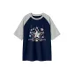 Navy Blue & White Heather Gray