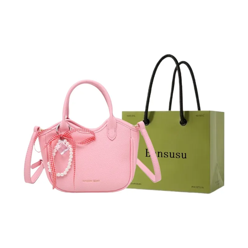Bansusu PU One Shoulder Handbag Women's White/Black/Pink/Khaki-8