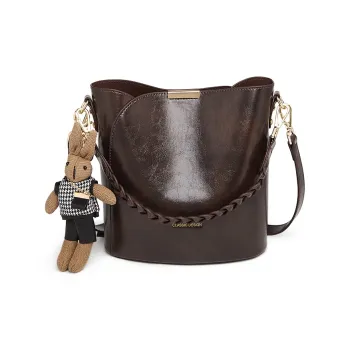 Safiya Synthetic Leather One Shoulder Handbag Women's Coffee