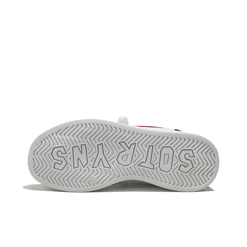 HUANQIU Slip Resistant Cushioning And Breathable Low Top Skateboard Shoes Women's White Blue Red-4