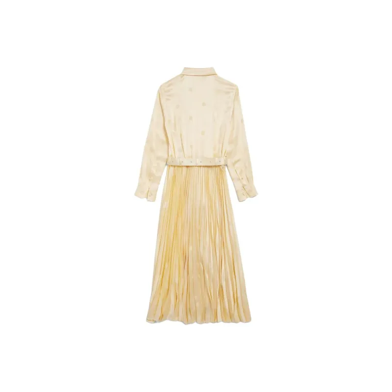 Balenciaga Long Sleeved Dress Regular Fit Women's Cream-1