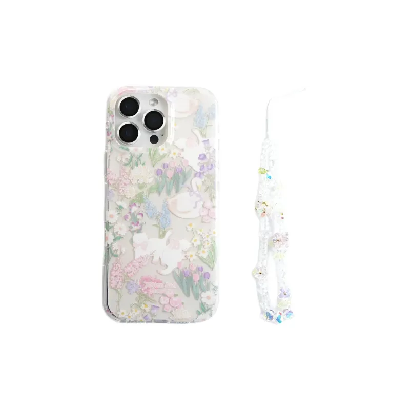 Sopi Acrylic Material Kitten Swan Among Flowers Phone Cases Compatible With IPhone 16/15 Pro Max/Apple 13/14 Pro/Max-1