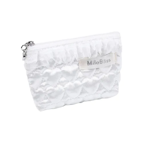 MILO BLISS Heart Cotton Lace Trim Cosmetics Storage Bag Portable