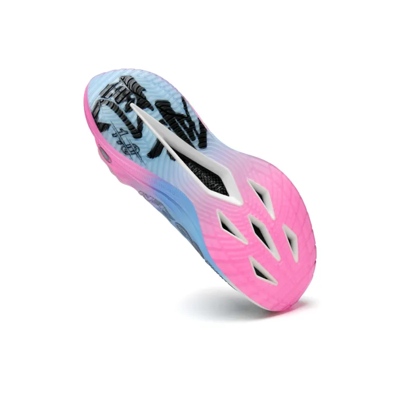 TENSOOZEN Slip Resistant Lightweight Rebound Low Top Full Length Carbon Plate Sprint Running Shoes Unisex Blue Pink-4