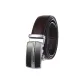 Grid Pattern Chrome Buckle+Brown Strap
