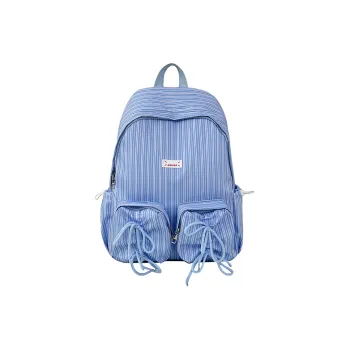 AIBAG Nylon Backpack Unisex Light Blue/White/Black