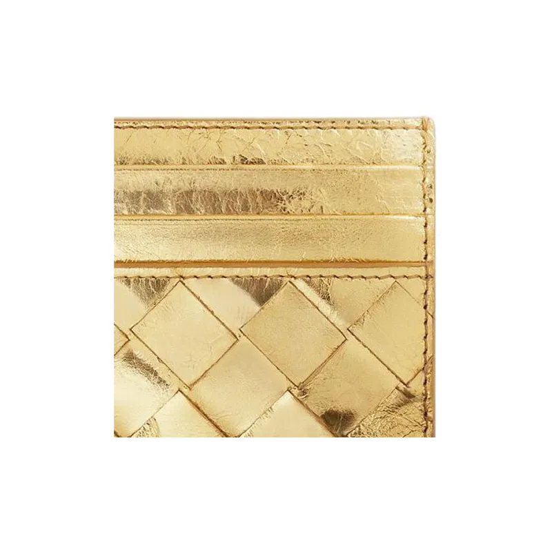 Bottega Veneta Calfskin Card Holder Regular Women's Gold-2