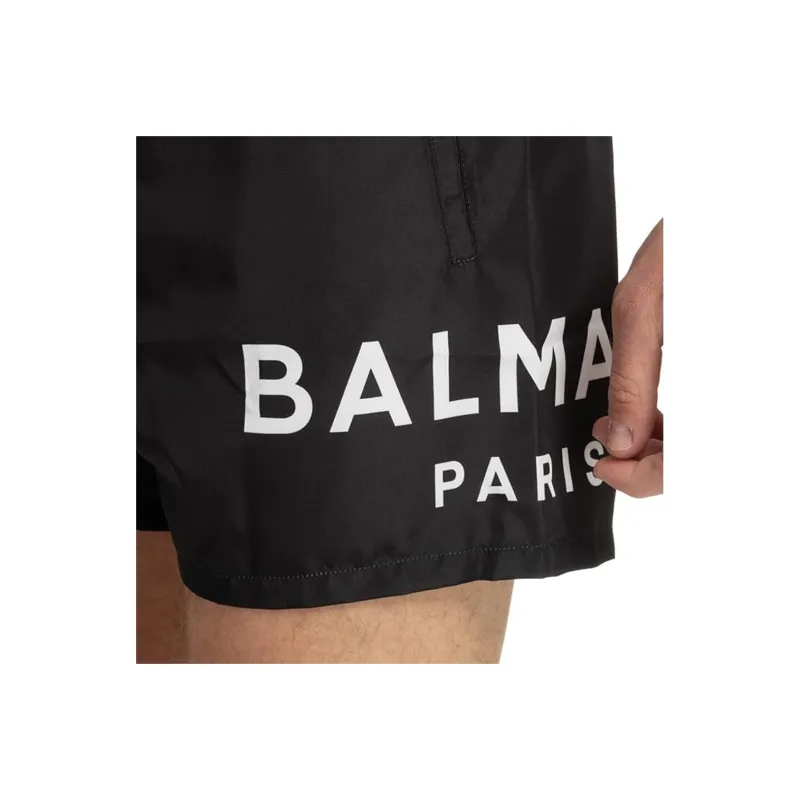 BALMAIN Logo print Swim Shorts-4