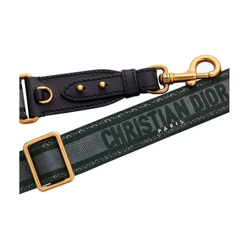 DIOR Embroidery Shoulder Strap Bag Straps Women's Black-2