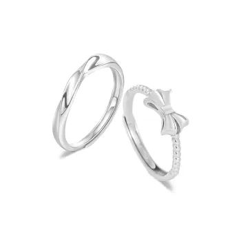 FANFRI 999 Fine Silver Rings Unisex Sweet Jewelry Love Box