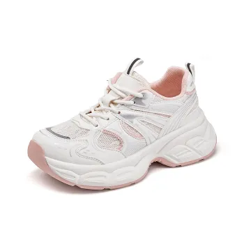 La Chapelle Anti Slip Wear Resistant Low Top Chunky Sneakers Women's Pink