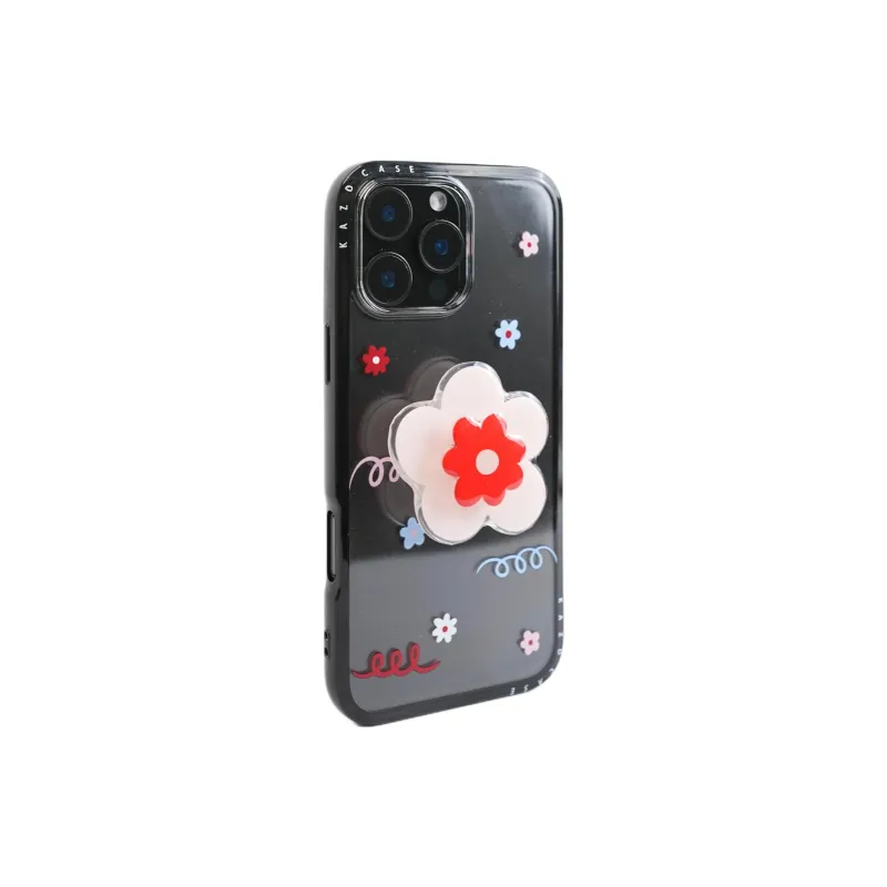 Sopi Acrylic Material Transparent Floral Graffiti Phone Cases Compatible With IPhone 16/15 Pro Max/Apple 13/14 Pro/Max-1