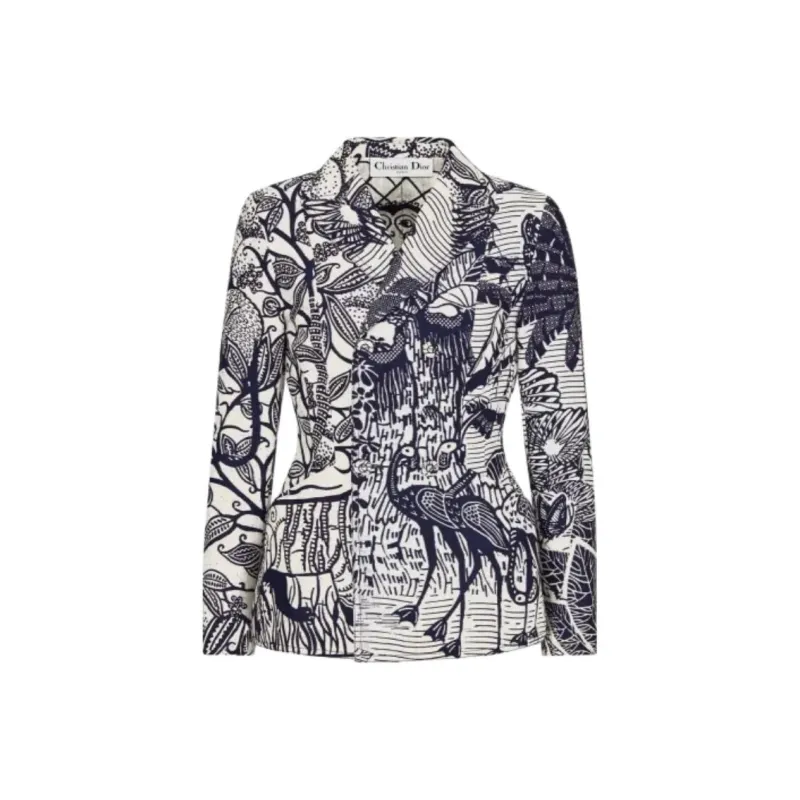 DIOR Batik Patterned Double Breasted Jacket-0