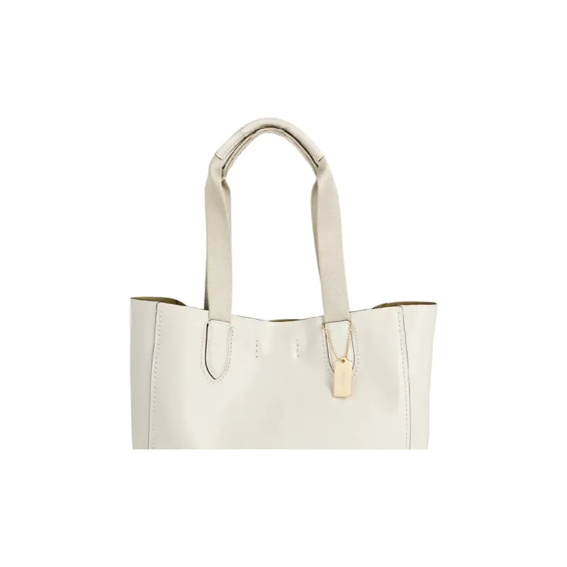 COACH Derby Cow Leather Tote Bag, Shopping Bag, Shoulder Bag, Crossbody Bag, Handbag Tubas Women's Pure White-5
