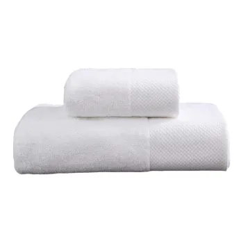 Yalu Bath Towel For Homestay, 100% Cotton, Pure White, Hotel Grade