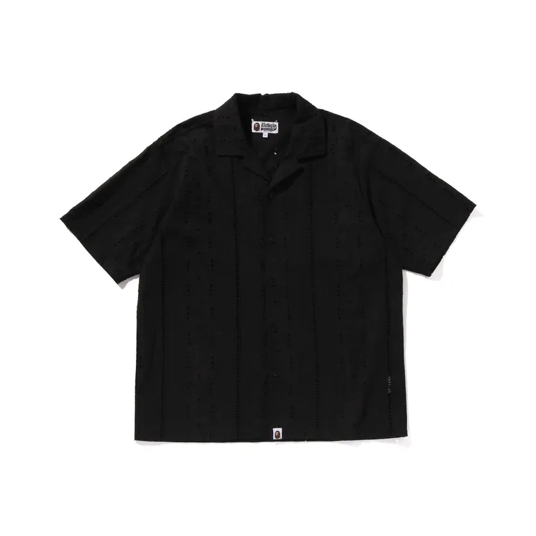 Bape Embroidery Open Collar S/S Shirt-0