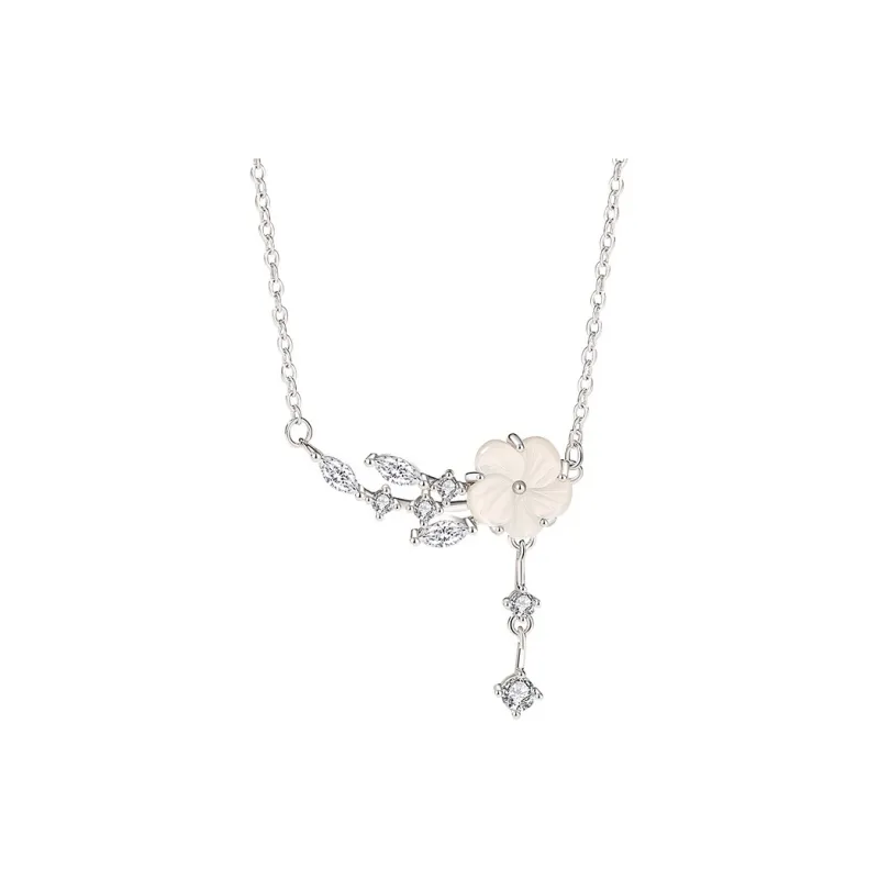 Long Fu S925 Silver Necklaces Women's-0