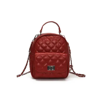 Kewuku PU Backpack Women's Ecru/Red/Black/Yellow/Silver