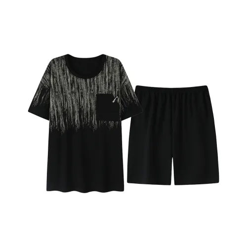 XIAFENYAN Pajama Set Men's Black