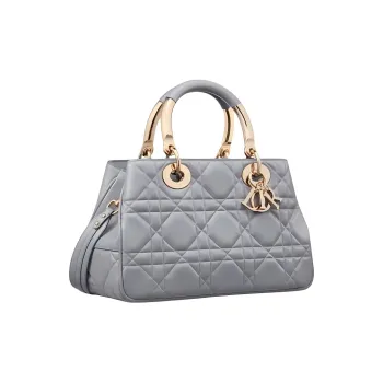 DIOR Calfskin Daisie Bag Shoulder Bag Crossbody Bag Handbag Medium Size Women's Powder Blue