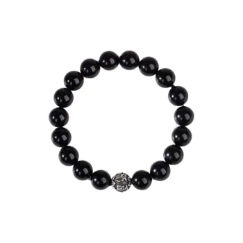 JINGCHENGGOU Natural Obsidian Bracelets Unisex
