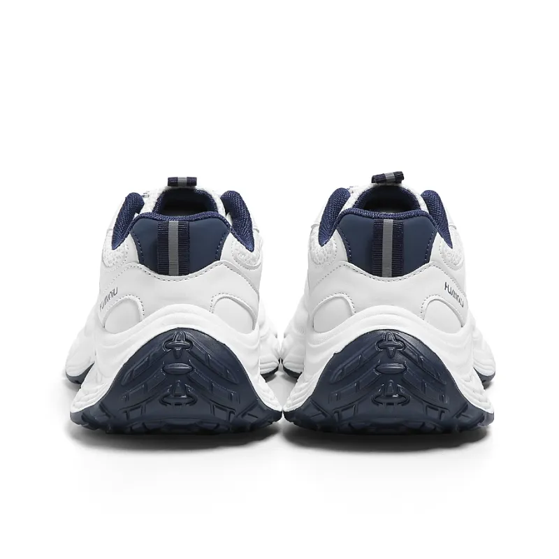 HUANQIU Slip Resistant, Abrasion Resistant, Lightweight Low Top Chunky Sneakers Women's White Blue-5