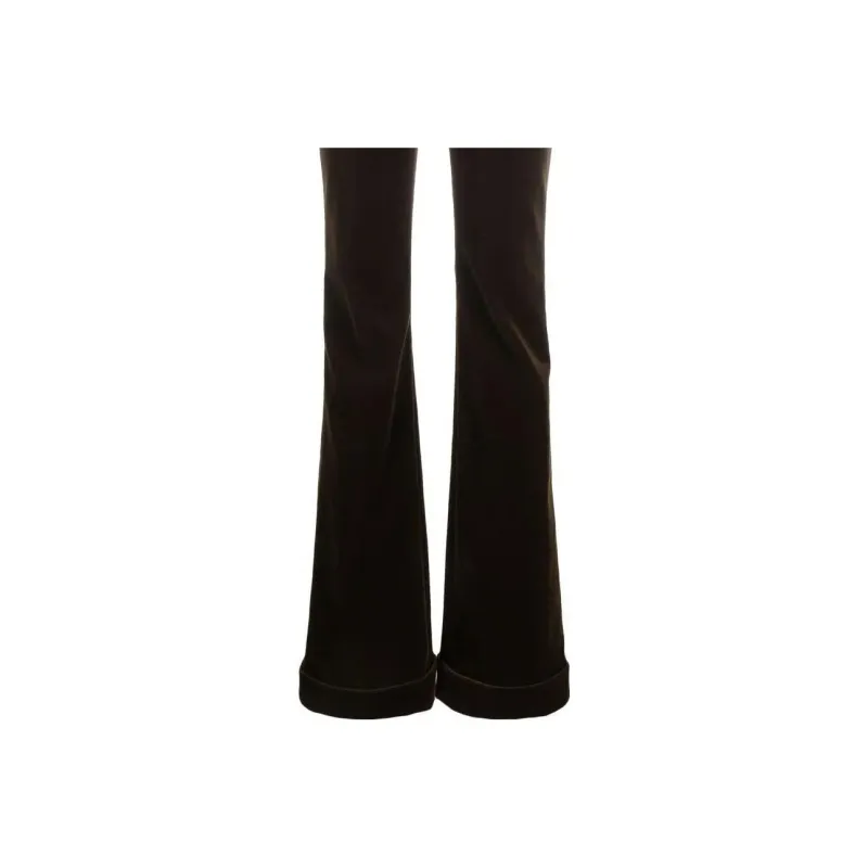 SAINT LAURENT Flared Velvet Trousers-4