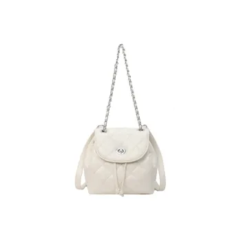 RIVMIND PU Backpack Women's White/Silver/Black/Blue