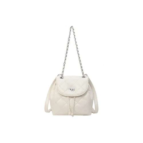 RIVMIND PU Backpack Women's White/Silver/Black/Blue