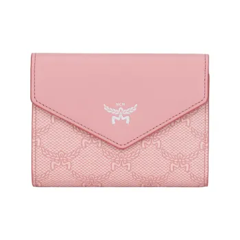 MCM Artificial Leather Wallet Small Size Women's Pink