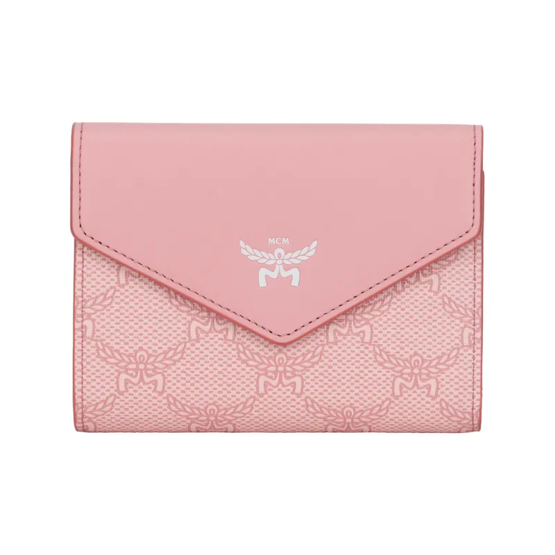 MCM Artificial Leather Wallet Small Size Women's Pink-0