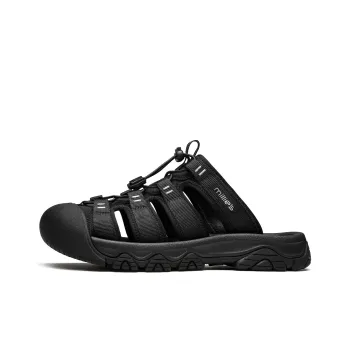 MILLIE'S Stitching Cut Out Abrasion Resistant Closed Toe Slippers Men's Black Gray
